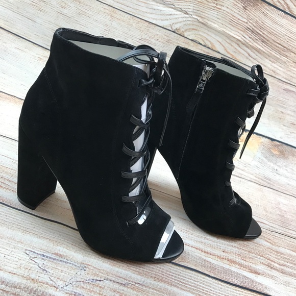 Sam Edelman black Yvie lace up suede bootie - Picture 6 of 6